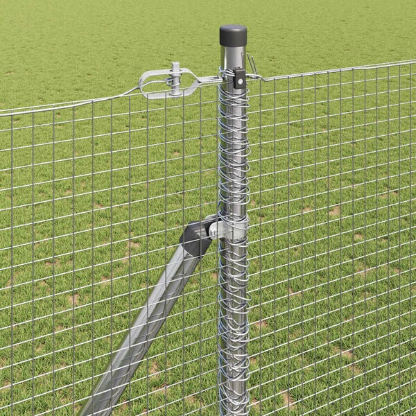 vidaXL Fence Post Silver 50 x 1.5 m (19 x 19 mm mesh) Steel