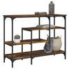 vidaXL Console Table with Shelves Smoked Oak 100x35x75 cm