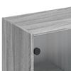 vidaXL Bookcase with Doors Grey Sonoma 136x37x142 cm Engineered Wood