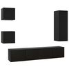 vidaXL 5 Piece TV Cabinet Set Black Engineered Wood