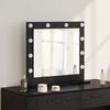 vidaXL Vanity Mirror Rectangular with Mirror Black Oak 60 x 55 x 18 cm
