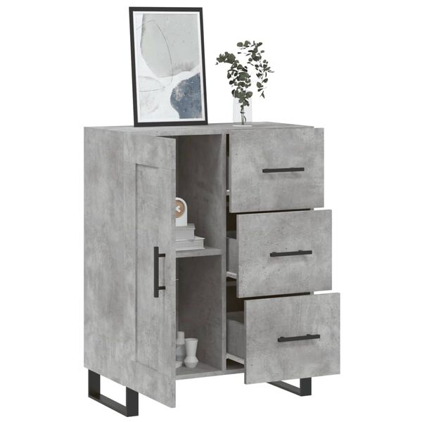 vidaXL Sideboard Concrete Grey 69.5x34x90 cm Engineered Wood