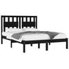 vidaXL Bed Frame without Mattress Black Solid Wood 200x200 cm (810041+818594)