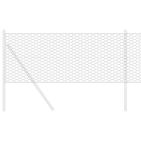 vidaXL Hexagon Fence Grey 0.5 x 100 m Steel