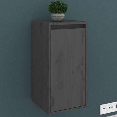 vidaXL Wall Cabinet Grey 30x30x60 cm Solid Wood Pine