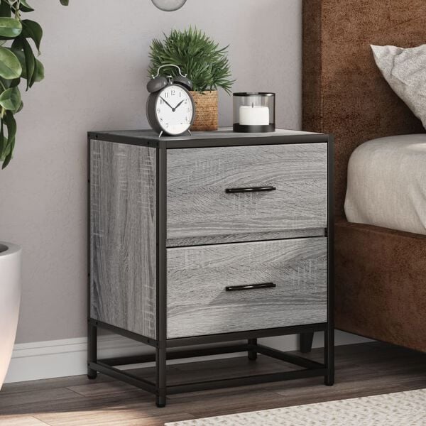 vidaXL Bedside Cabinets 2 pcs Grey Sonoma 40x31x50 cm Engineered Wood