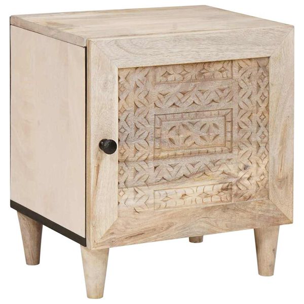 vidaXL Bedside Cabinet 2 pcs Beige 40 x 33 x 46 cm Solid Acacia wood