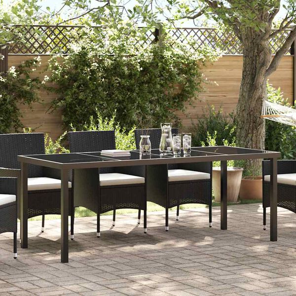 vidaXL Garden Table Black 200 x 80 x 73 cm Metal