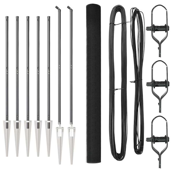 vidaXL Fence Post Grey 10 x 1.5 m (25 x 25 mm mesh) Steel