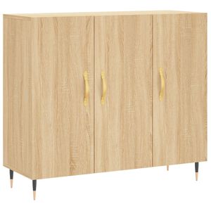 vidaXL Sideboard Sonoma Oak 90x34x80 cm Engineered Wood