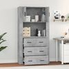 vidaXL Highboard Concrete Grey Engineered Wood