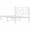 vidaXL Metal Bed Frame without Mattress with Headboard White 90x190cm