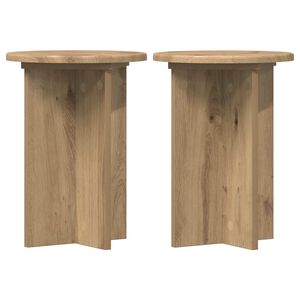 vidaXL Plant Stand 2 pcs Artisan Oak &Oslash;29.5 x 40 cm Engineered Wood