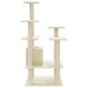 vidaXL Cat Tree with Sisal Scratching Posts Cream 110 cm
