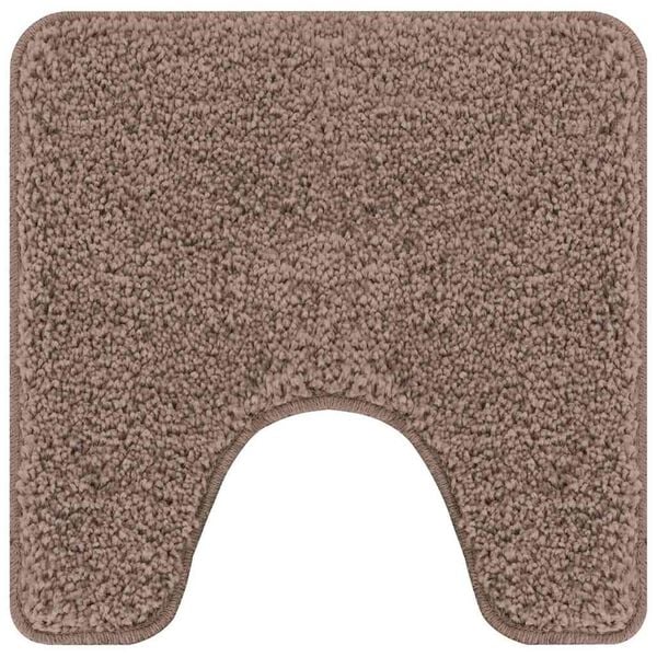 vidaXL Anti-slip Bath Mat with Toilet Cut Brown 50 x 50 cm PP