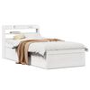 vidaXL Bed Frame with Headboard White 100x200 cm Solid Wood Pine