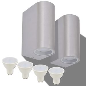 vidaXL Outdoor LED Wall Lights 2 pcs Round Up/Downwards