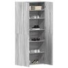 vidaXL Shoe Cabinet with Shelf Grey 80 x 35.5 x 180 cm Engineered wood