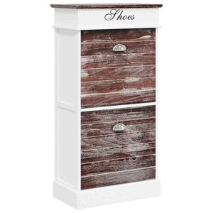 vidaXL Shoe Cabinet Brown 50x28x98 cm Paulownia Wood