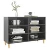vidaXL Sideboard High Gloss Grey 103.5x35x70 cm Engineered Wood