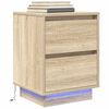 vidaXL Bedside Cabinets with LED Lights&nbsp;2 pcs Sonoma Oak 38x34x50 cm