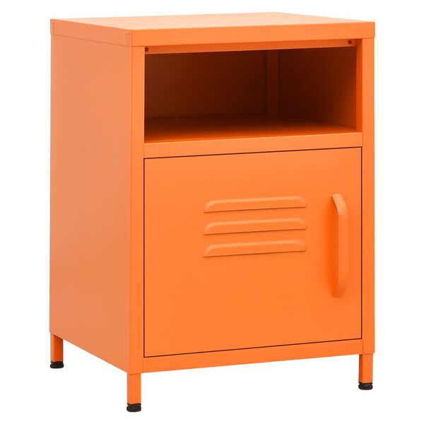 vidaXL Nightstands 2 pcs Orange 35x35x51 cm Steel