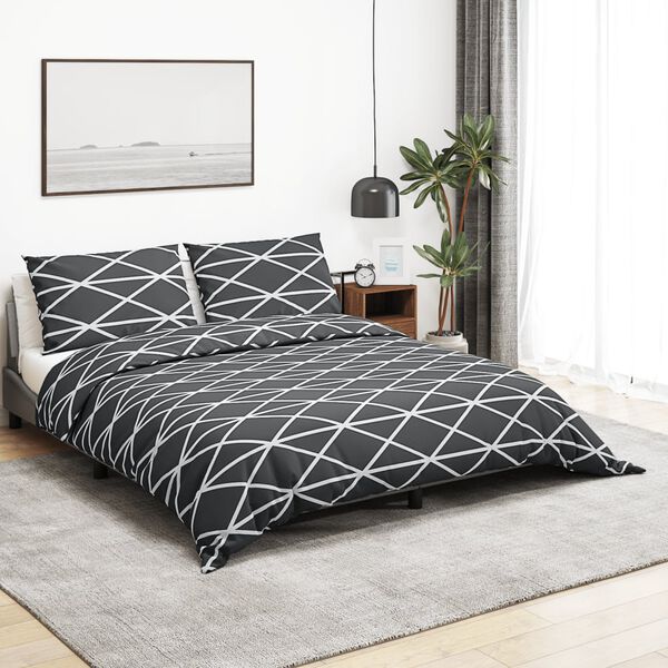 vidaXL Duvet Cover Set Grey 260x240 cm Cotton