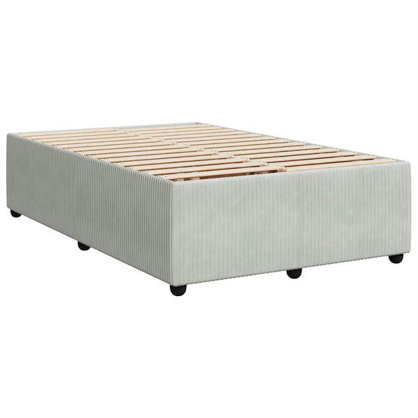 vidaXL Bed Frame without Mattress Light Grey 120x200 cm Velvet