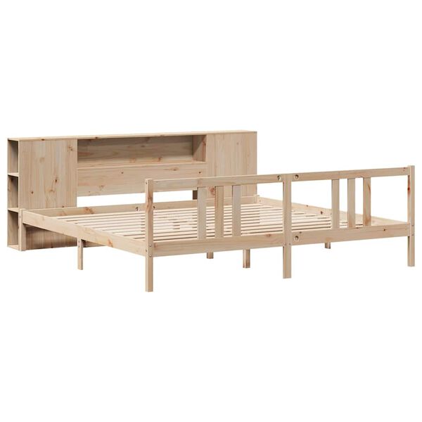 vidaXL Bookcase Bed without Mattress 180x200cm Solid Wood Pine