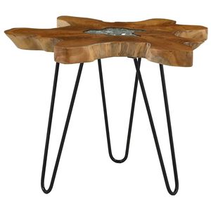 vidaXL Coffee Table 70x45 cm Solid Teak Wood and Polyresin
