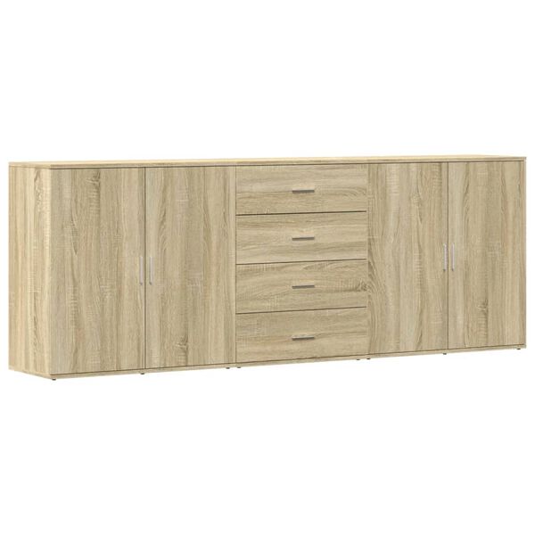 vidaXL Sideboards 3 pcs Sonoma Oak Engineered Wood