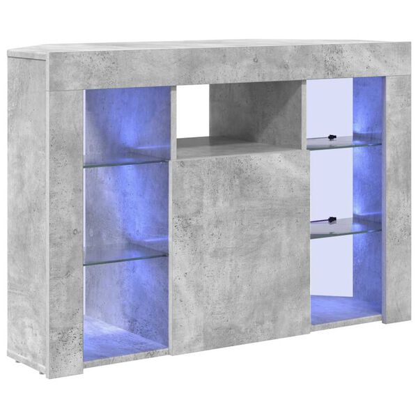 vidaXL Corner LED TV Cabinet Concrete Grey 100x40x68cm Engineered Wood