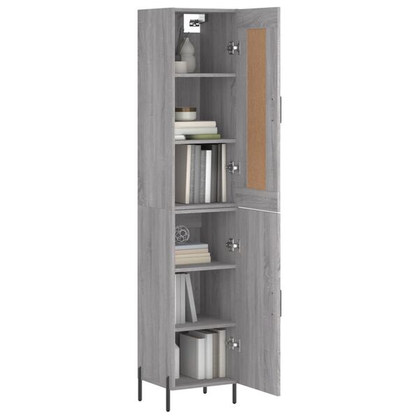 vidaXL Highboard Grey Sonoma 34.5x34x180 cm Engineered Wood