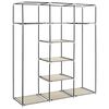 vidaXL Wardrobe with Compartments and Rods Cream 150x45x175 cm Fabric