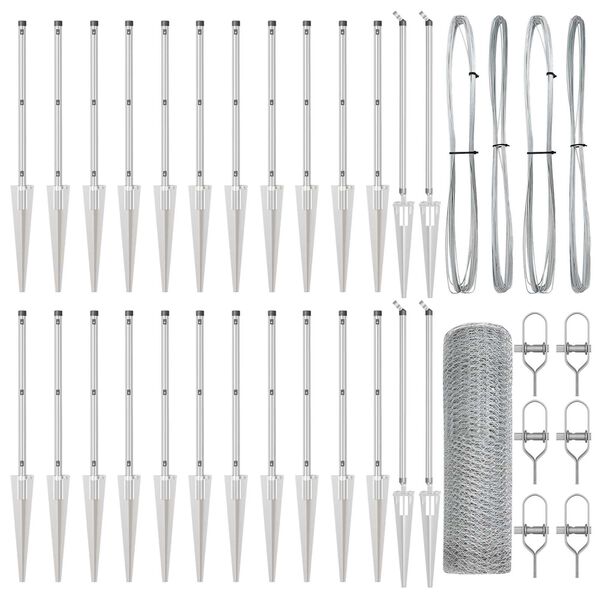 vidaXL Fence Post Silver 50 x 0.4 m (25 mm mesh) Steel