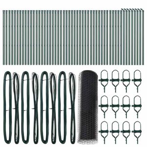 vidaXL Hexagonal Fence Ground Fix 100 x 0.8 m PVC-Coated Steel Grey