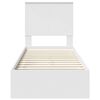 vidaXL Storage Bed with Headboard White 75 x 190 cm Engineered Wood