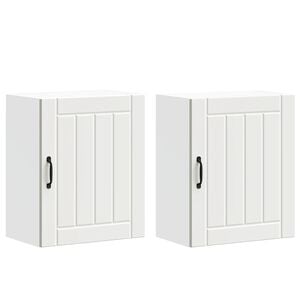 vidaXL Kitchen Wall Cabinets 2 pcs Lucca White Engineered Wood