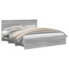 vidaXL Bed Frame Grey Sonoma 180 x 200 cm Engineered Wood