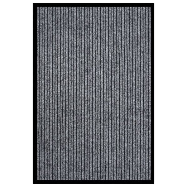 vidaXL Doormat Striped Grey 80x120 cm
