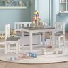 vidaXL 4 Piece Children Table and Chair Set White and Grey MDF