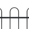 vidaXL Garden Fence with Hoop Top Steel 181x80 cm Black