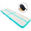 vidaXL Inflatable Gymnastics Mat with Pump 700x100x20 cm PVC Green