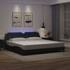 vidaXL Bed Frame with LED without Mattress "Zadar" Black 200x200 cm