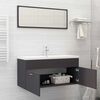 vidaXL 2 Piece Bathroom Furniture Set Grey Engineered Wood