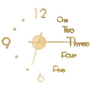 vidaXL 3D Wall Clock Modern Design Gold 100 cm XXL