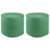 vidaXL Jute Rope 2 pcs Green 100% Tossa jute