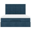 vidaXL Ottoman Bed with Mattresses Dark Blue 140x200cm Velvet
