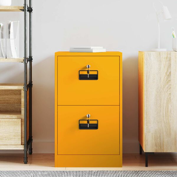vidaXL File Cabinet Mustard Yellow 44 x 50 x 74.5 cm Cold-Rolled Steel