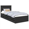 vidaXL Bed Frame with Drawer Black 75 x 190 cm Engineer Wood